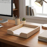 Dacasso White Latte Bonded Leather Letter Tray