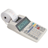 Printing calculator with paper roll, large display, and color-coded keys for office use