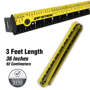 Victor Zip Stick 36-inch magnetic ruler showing length in inches and centimeters.