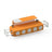 Lon:HUB orange high-speed charging and connectivity station with five power outlets.