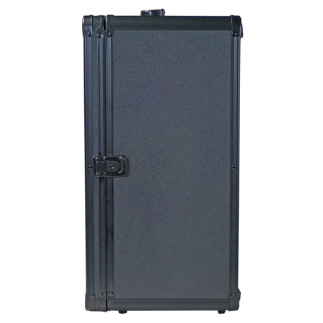 Black Vaultz cell phone locker shown from the side on a white background
