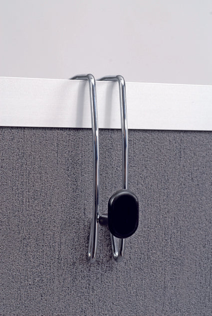 Alba Double-Sided Partition Coat Hook – Chrome Office Panel Hanging Hook