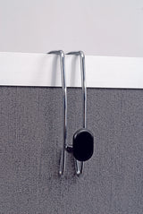 Alba Double-Sided Partition Coat Hook – Chrome Office Panel Hanging Hook