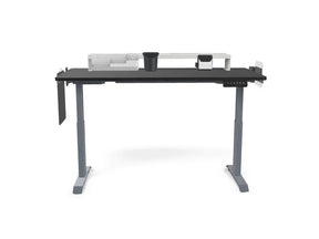 Victor® adjustable height standing desk with black top and integrated desk organizers