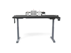 Victor adjustable height standing desk with desk organizers and accessories