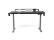 Adjustable standing desk with organizer accessories and cup holders on white background