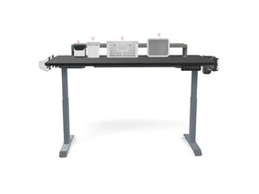 Victor® height-adjustable standing desk with desktop organizers and accessories