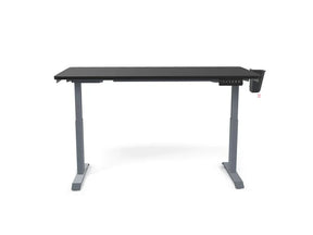 Victor® adjustable height black standing desk with integrated side storage cup
