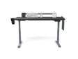 Adjustable standing desk with storage organizers and workspace accessories, ideal for office or home