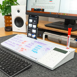DeskBoard Buddy – Desk Organizer with Calculator or Wireless Charger | Dry Erase Board with Storage