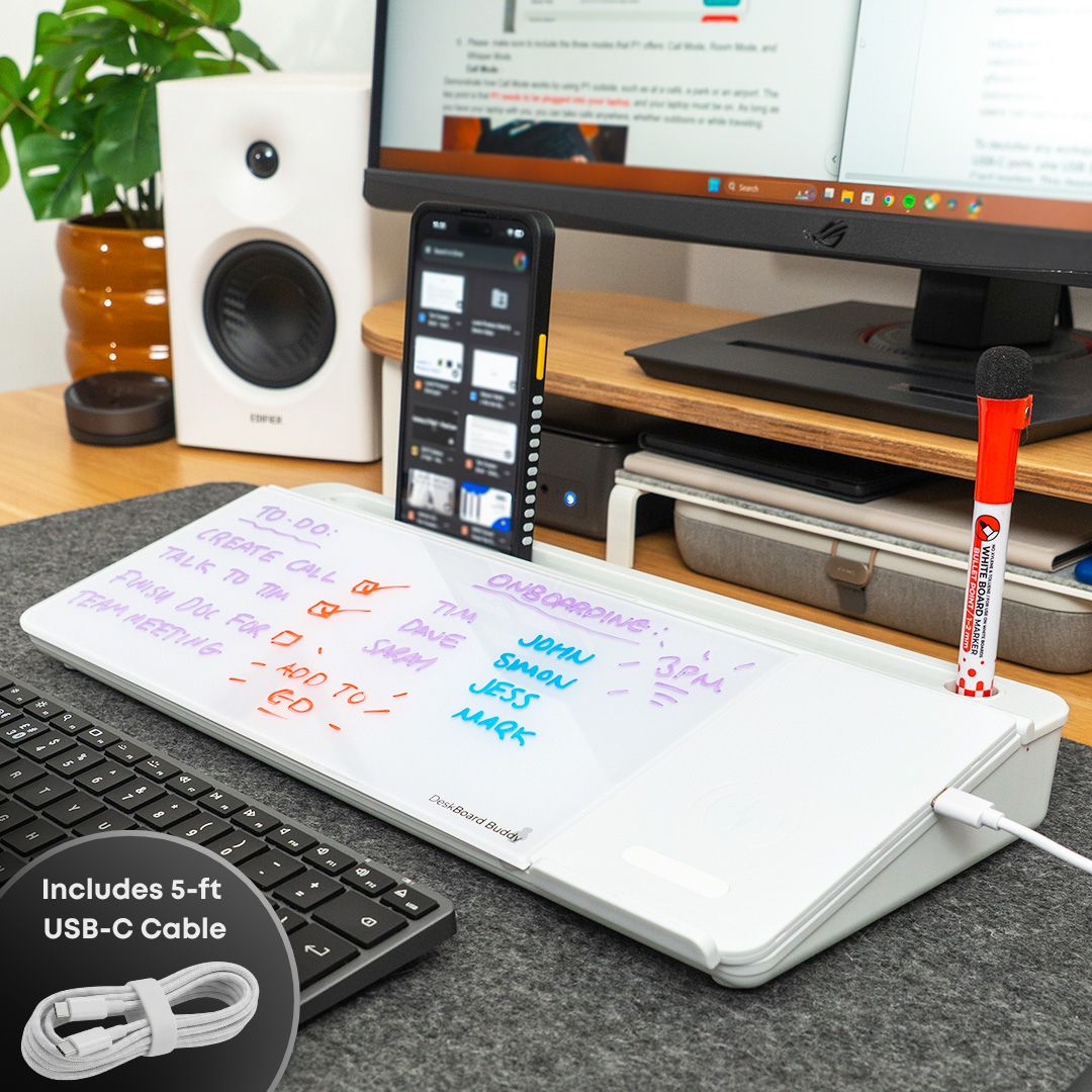 DeskBoard Buddy – Desk Organizer with Calculator or Wireless Charger