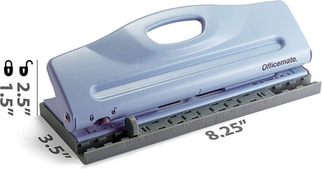 Adjustable 6-Hole Punch for Planners and Binders, Blue