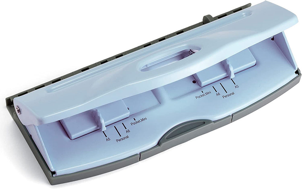 Adjustable 6-Hole Punch for Planners and Binders, Blue