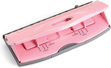 Adjustable 6-Hole Punch for Planners and Binders, pink