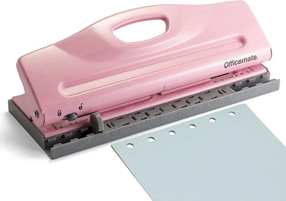 Officemate® Adjustable 6-Hole Punch for Planners & Binders