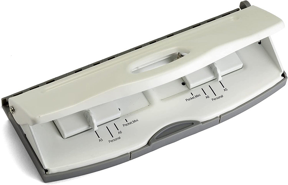 Adjustable 6-Hole Punch for Planners and Binders, White