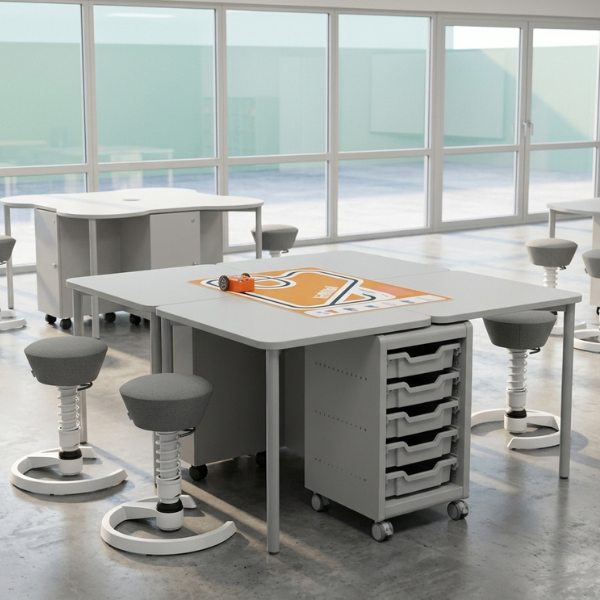 Aeris Swopper Ergonomic Office Stool with Glides - Black