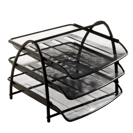 Alba 3 Drawer Mesh Metal Letter Tray Organizer