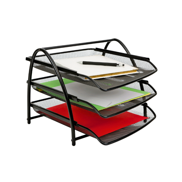 Alba 3 Drawer Mesh Metal Letter Tray Organizer