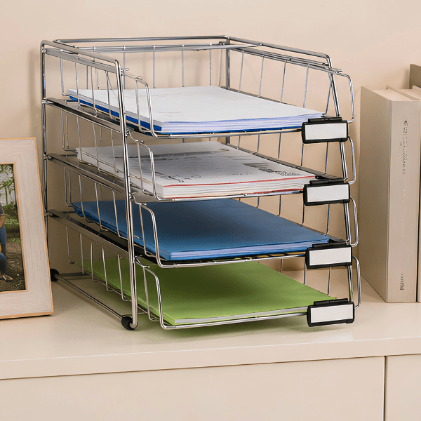 Alba 4 Drawer Metal Letter Tray Organizer
