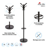 Alba Brio Freestanding Coat Stand with 9 Pegs