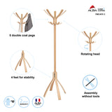 Alba Café Freestanding Coat Stand with 10 Pegs