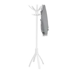 Alba white bistro-style wooden coat stand with 10 pegs and a rotating head