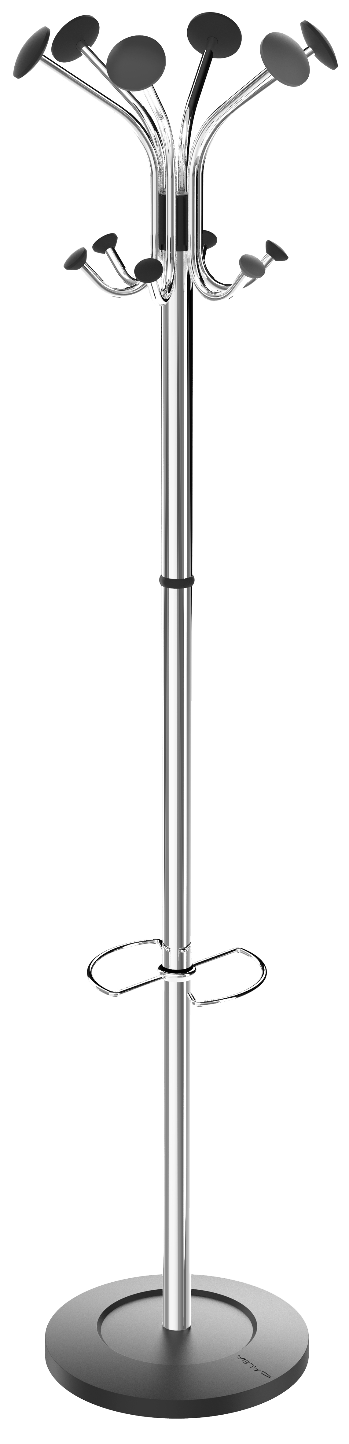 Alba Chrome Freestanding Coat Stand with 12 Pegs