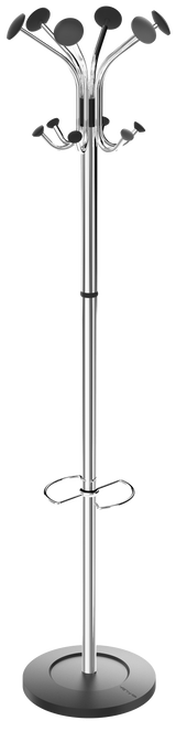 Alba Chrome Freestanding Coat Stand with 12 Pegs