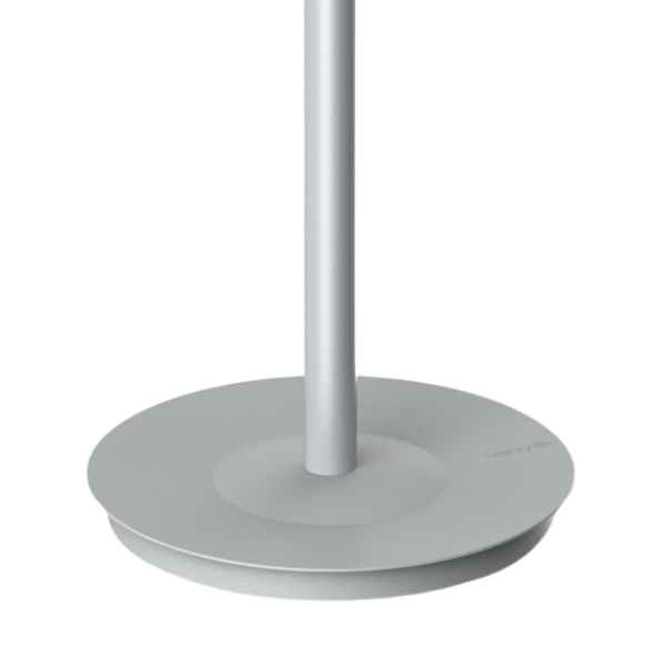 Modern silver coat stand base with integrated umbrella holder, minimalist office accessory