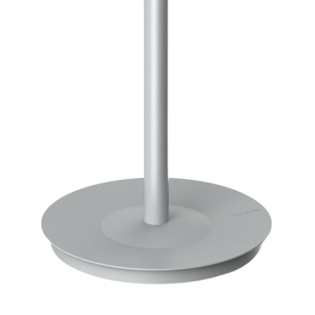 Modern silver coat stand base with integrated umbrella holder, minimalist office accessory