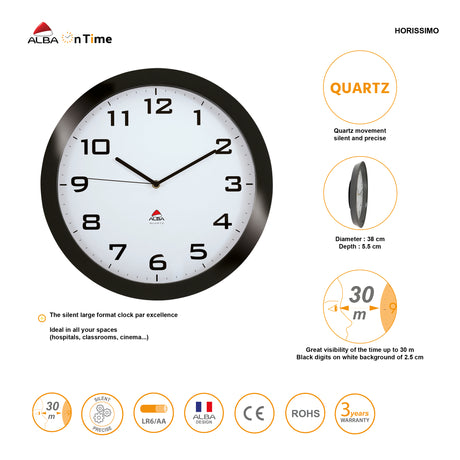 Alba Horissimo Silent Office Wall Clock