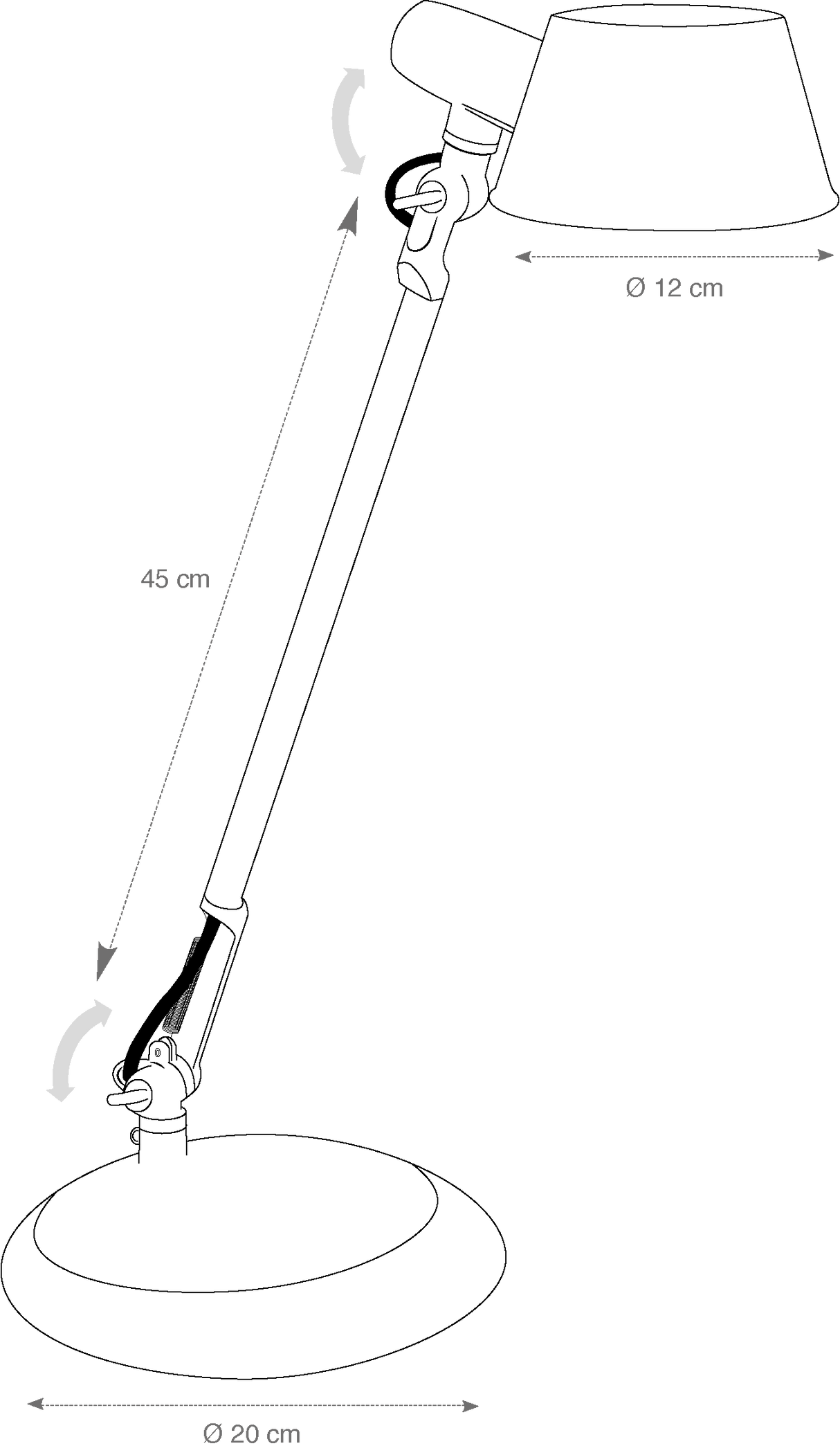 Alba Black LED Desk Lamp – Adjustable Task Light with Articulated Arm