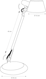 Alba Black LED Desk Lamp – Adjustable Task Light with Articulated Arm