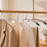 Alba Metal Clothes Hangers with ABS Shoulder Tips – Set of 6 Heavy-Duty Wardrobe Hangers