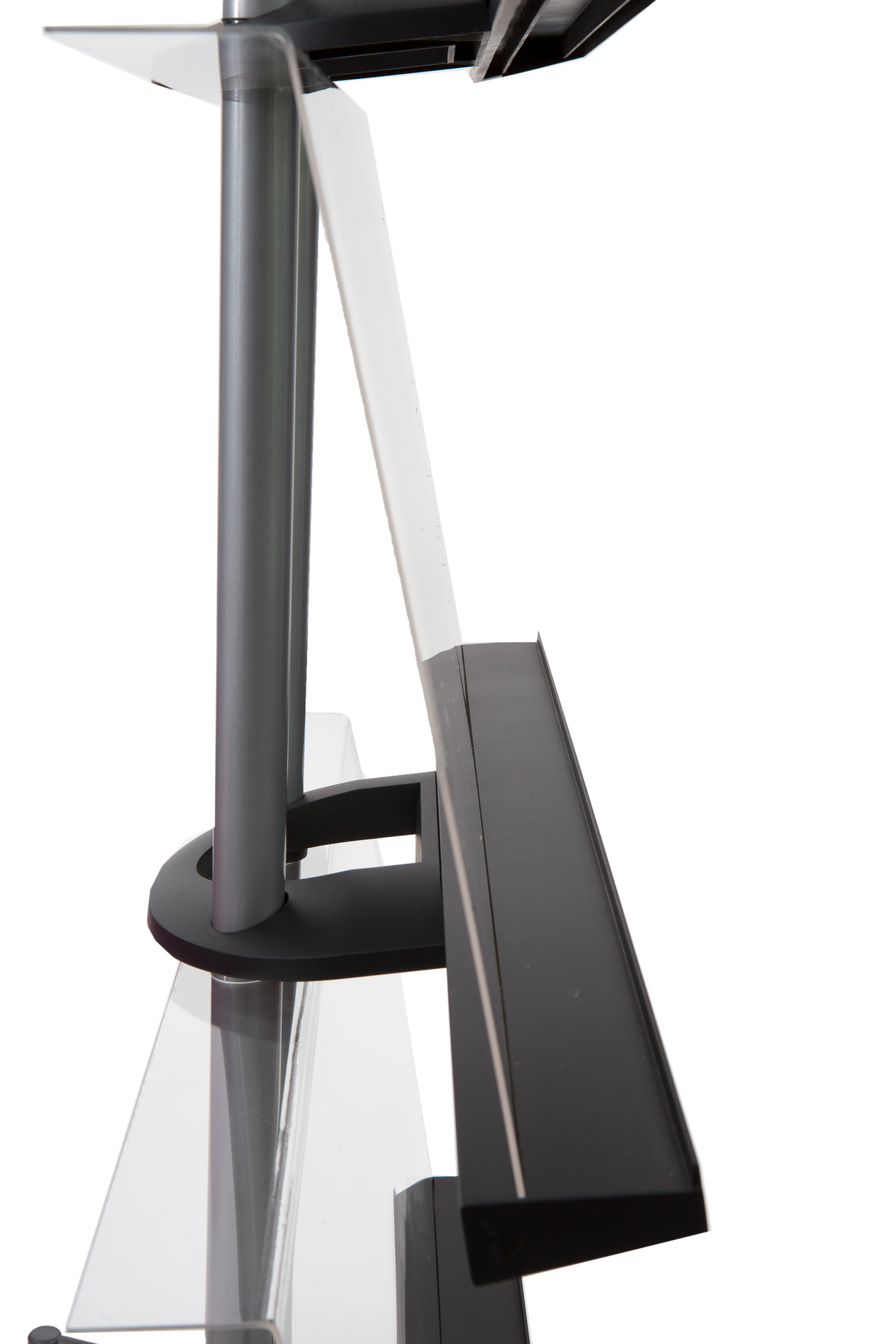 Alba Mobile Magazine Display – Large Transparent 4-Shelf Brochure Rack with Wheels