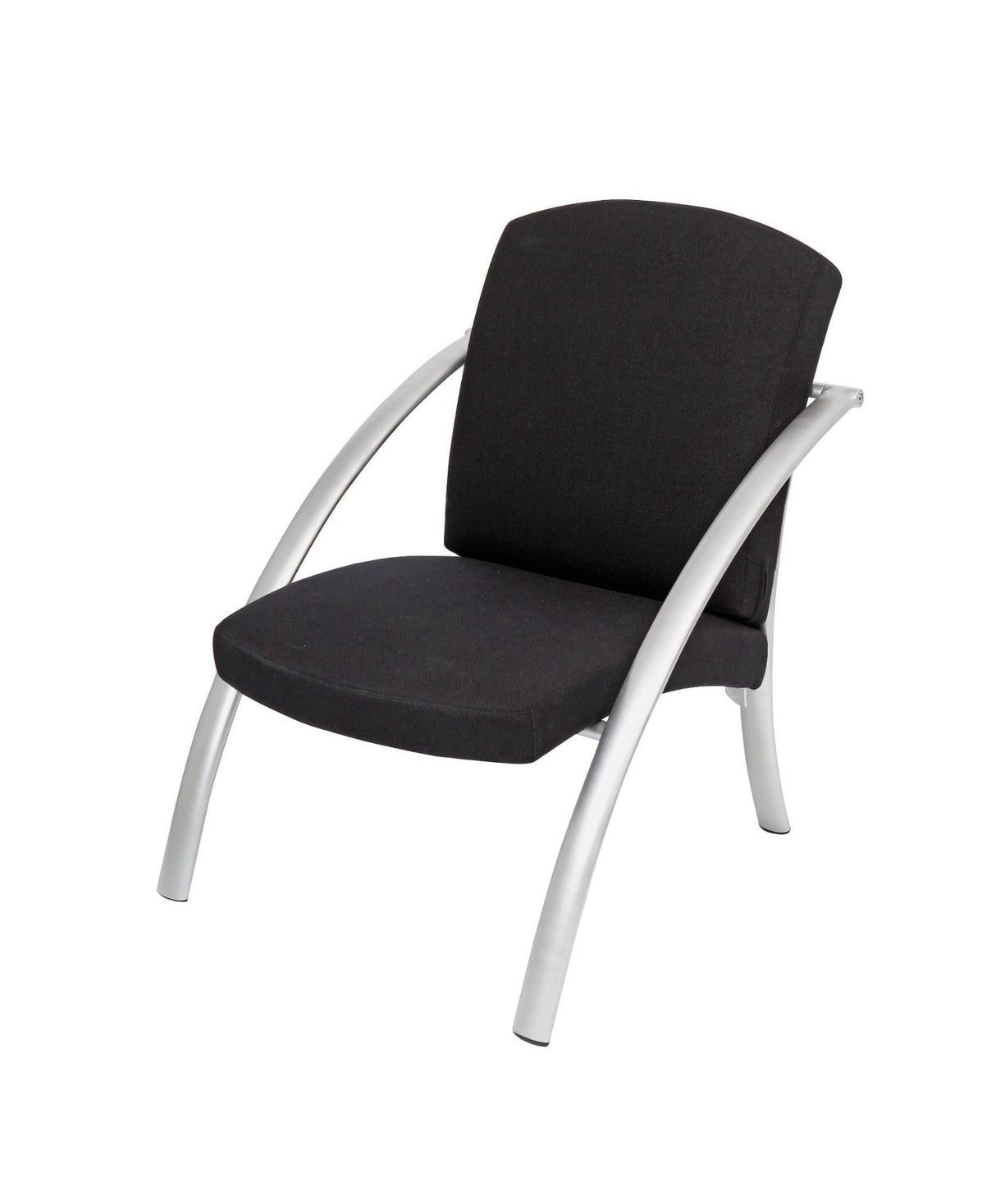 Alba Nova One-Seat Reception Chair – Black Upholstered Guest Chair with Steel Frame