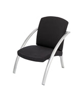 Alba Nova One-Seat Reception Chair – Black Upholstered Guest Chair with Steel Frame