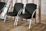 Alba Nova One-Seat Reception Chair – Black Upholstered Guest Chair with Steel Frame