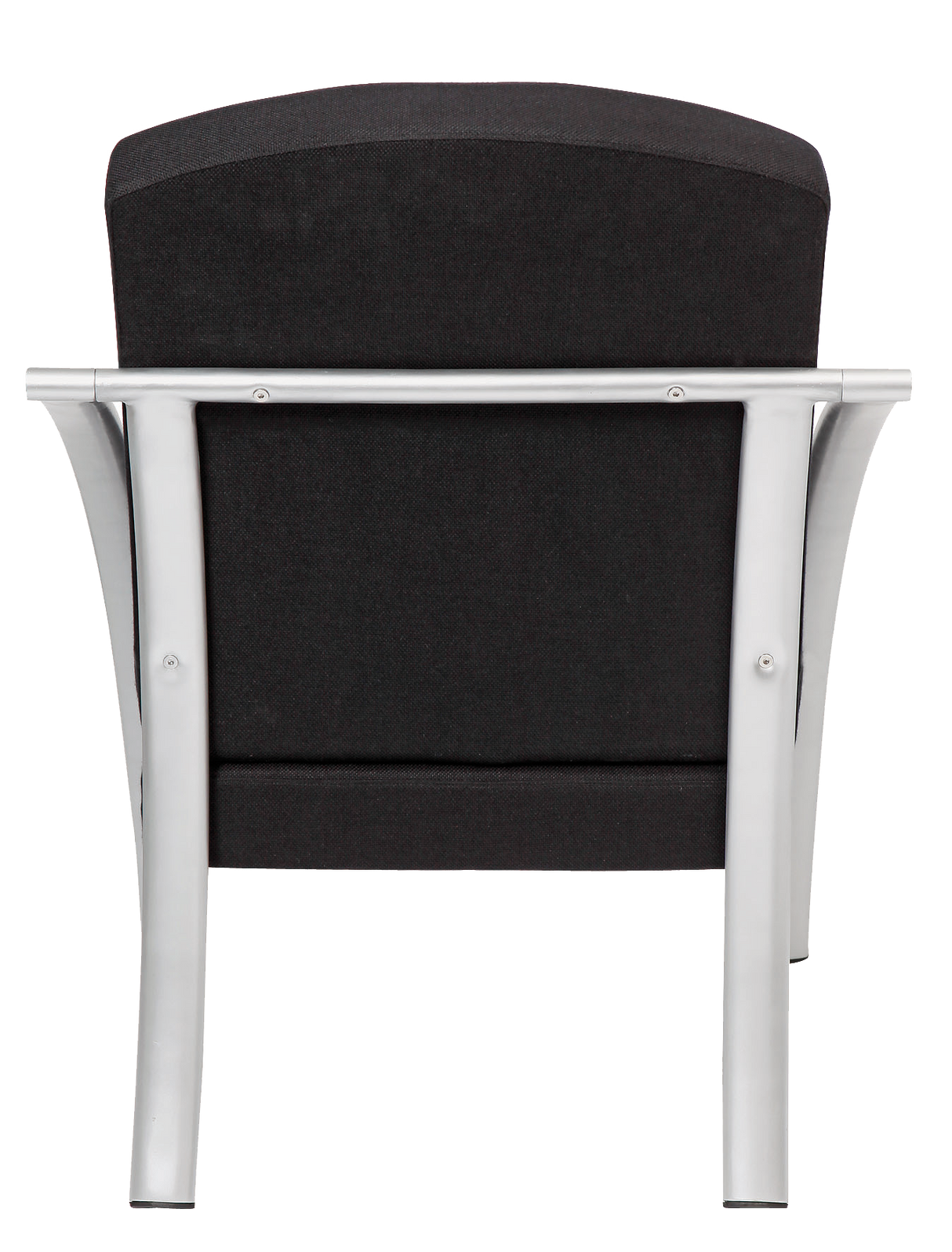 Alba Nova One-Seat Reception Chair – Black Upholstered Guest Chair with Steel Frame