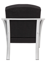 Alba Nova One-Seat Reception Chair – Black Upholstered Guest Chair with Steel Frame