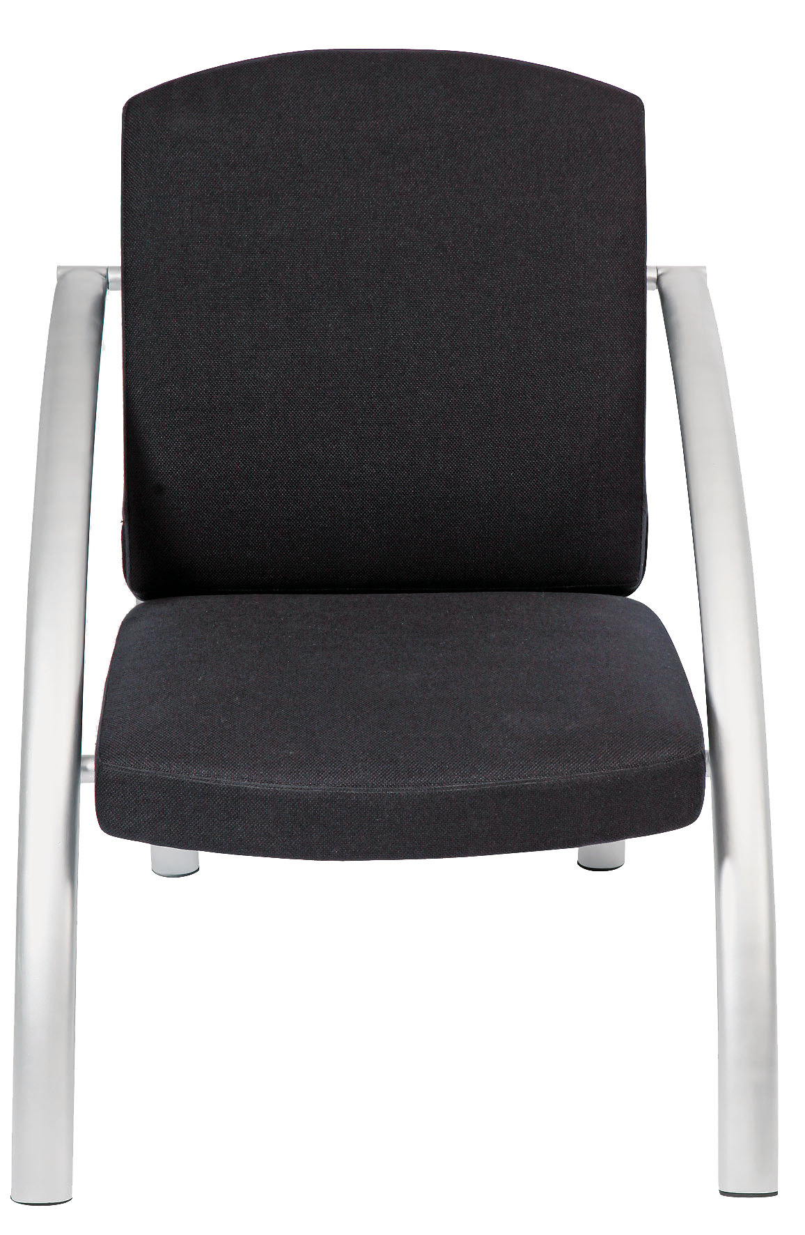 Alba Nova One-Seat Reception Chair – Black Upholstered Guest Chair with Steel Frame
