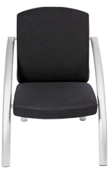 Alba Nova One-Seat Reception Chair – Black Upholstered Guest Chair with Steel Frame