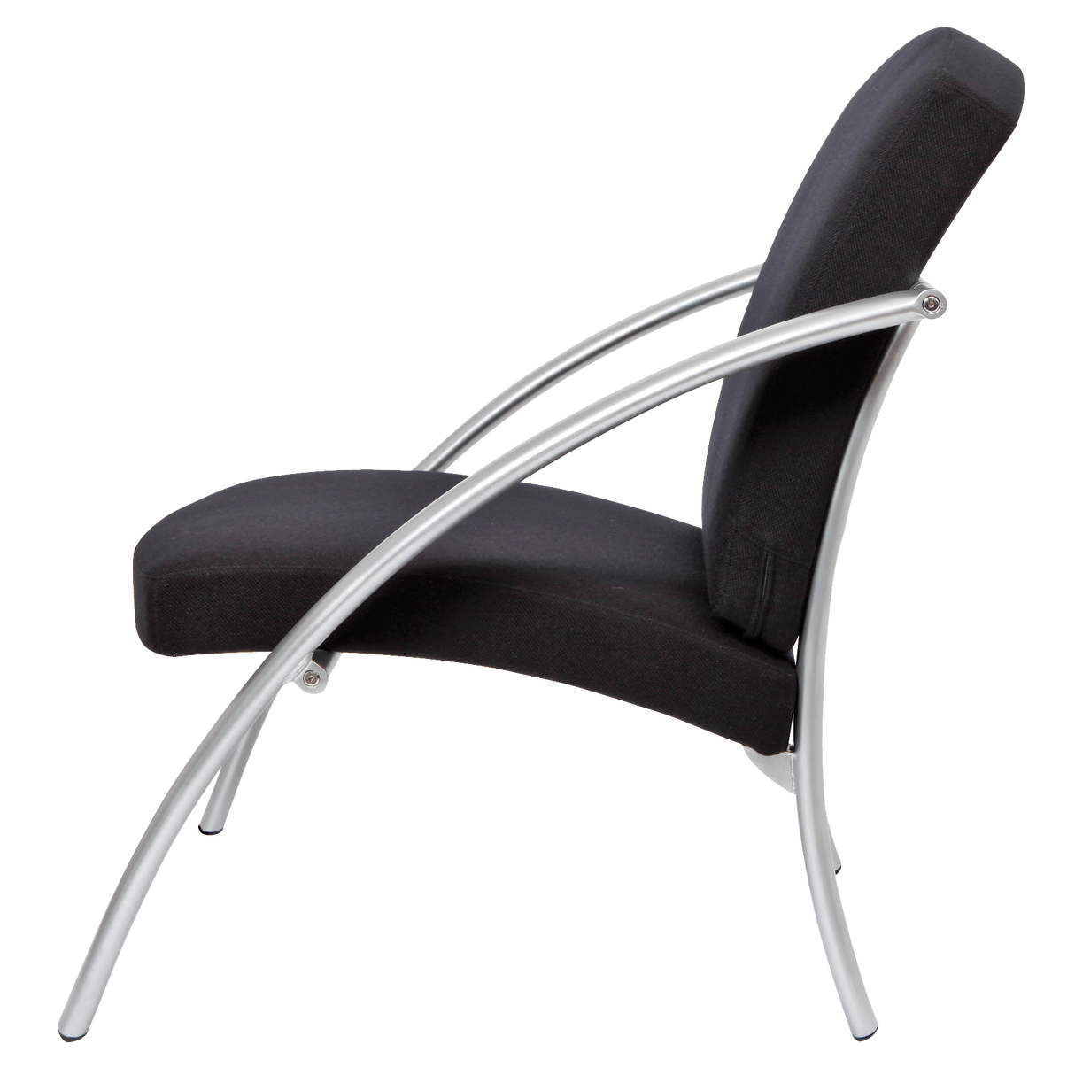 Alba Nova One-Seat Reception Chair – Black Upholstered Guest Chair with Steel Frame