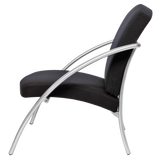 Alba Nova One-Seat Reception Chair – Black Upholstered Guest Chair with Steel Frame