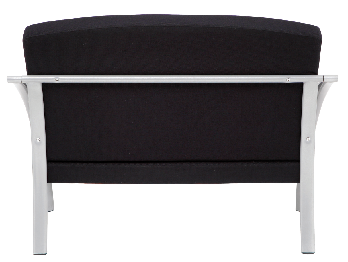 Alba Nova Two-Seat Reception Chair – Black Upholstered Guest Sofa with Steel Frame