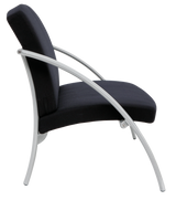 Alba Nova Two-Seat Reception Chair – Black Upholstered Guest Sofa with Steel Frame