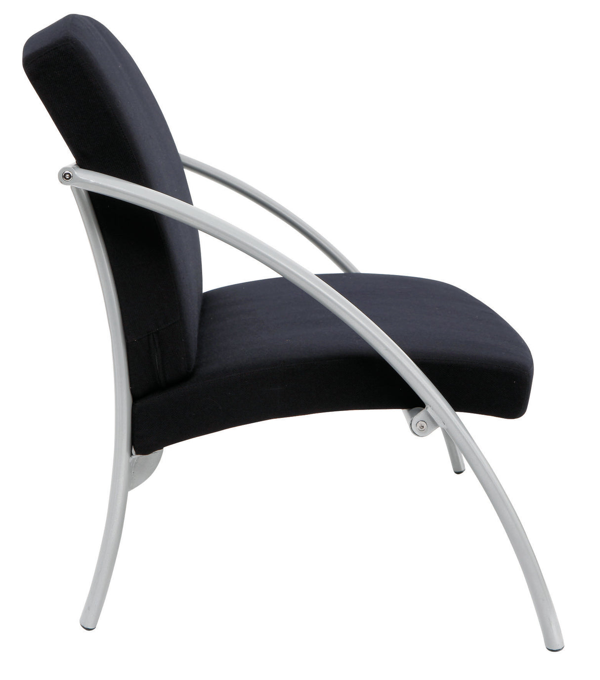 Alba Nova Two-Seat Reception Chair – Black Upholstered Guest Sofa with Steel Frame