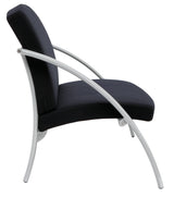 Alba Nova Two-Seat Reception Chair – Black Upholstered Guest Sofa with Steel Frame