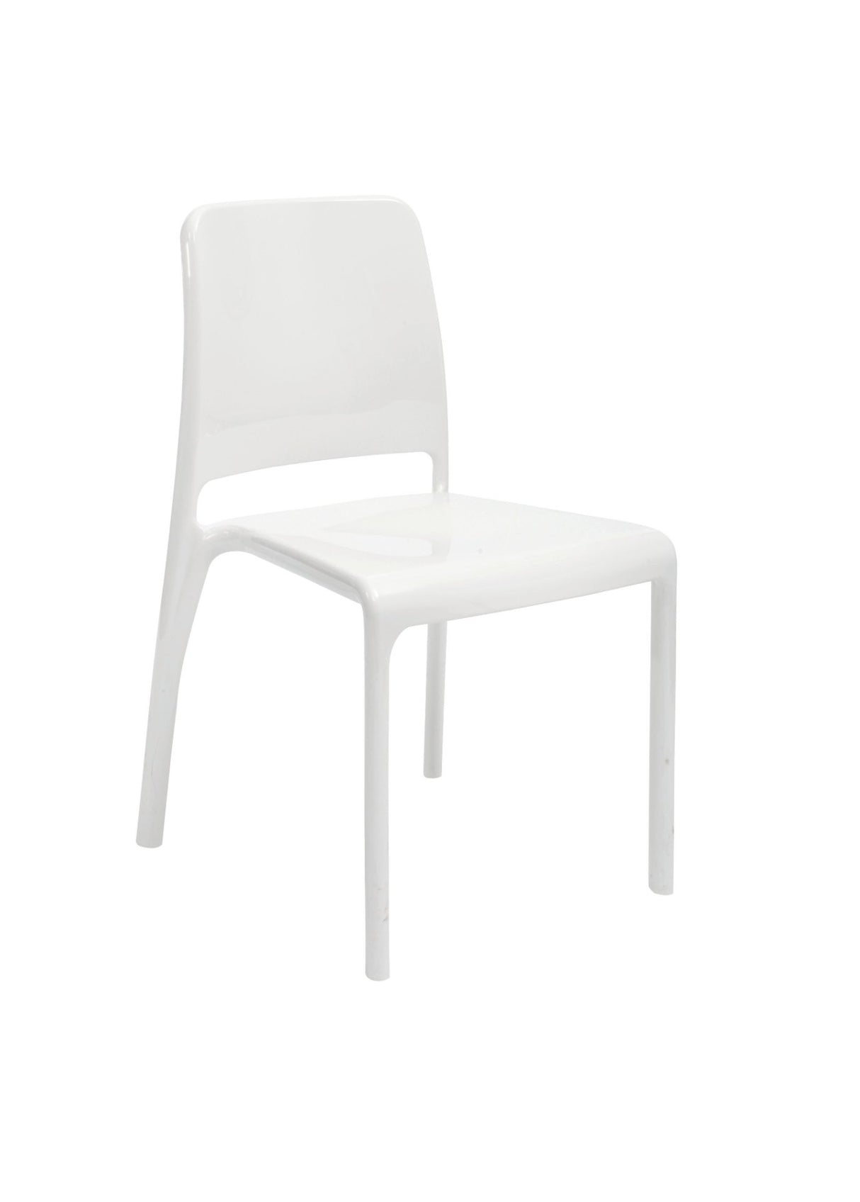 Alba Poster White Design Chair – Stackable Polycarbonate Conference Chair with Glossy Finish